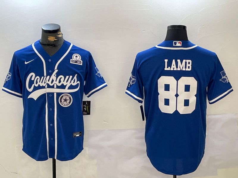 Men Dallas Cowboys #88 Lamb Blue Joint Name 2024 Nike Limited NFL Jersey style 9304->san diego padres->MLB Jersey